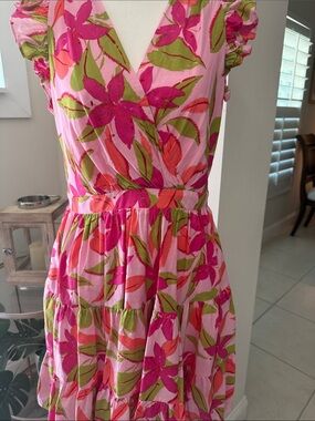Taylor Pink and green  Floral Dress